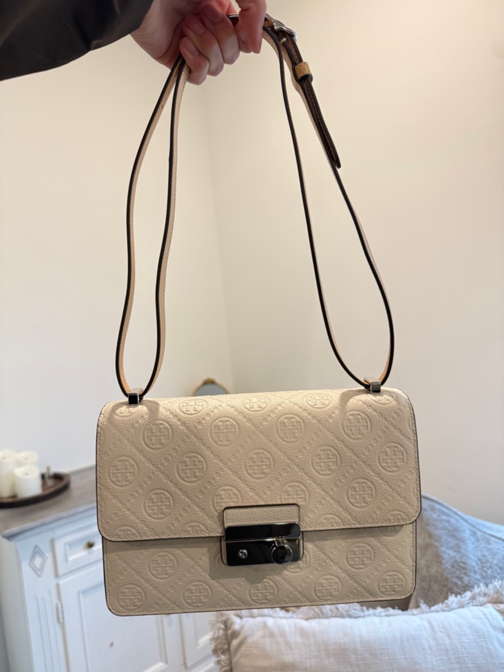 Tory Burch T Monogram Pebbled Shoudler Bag